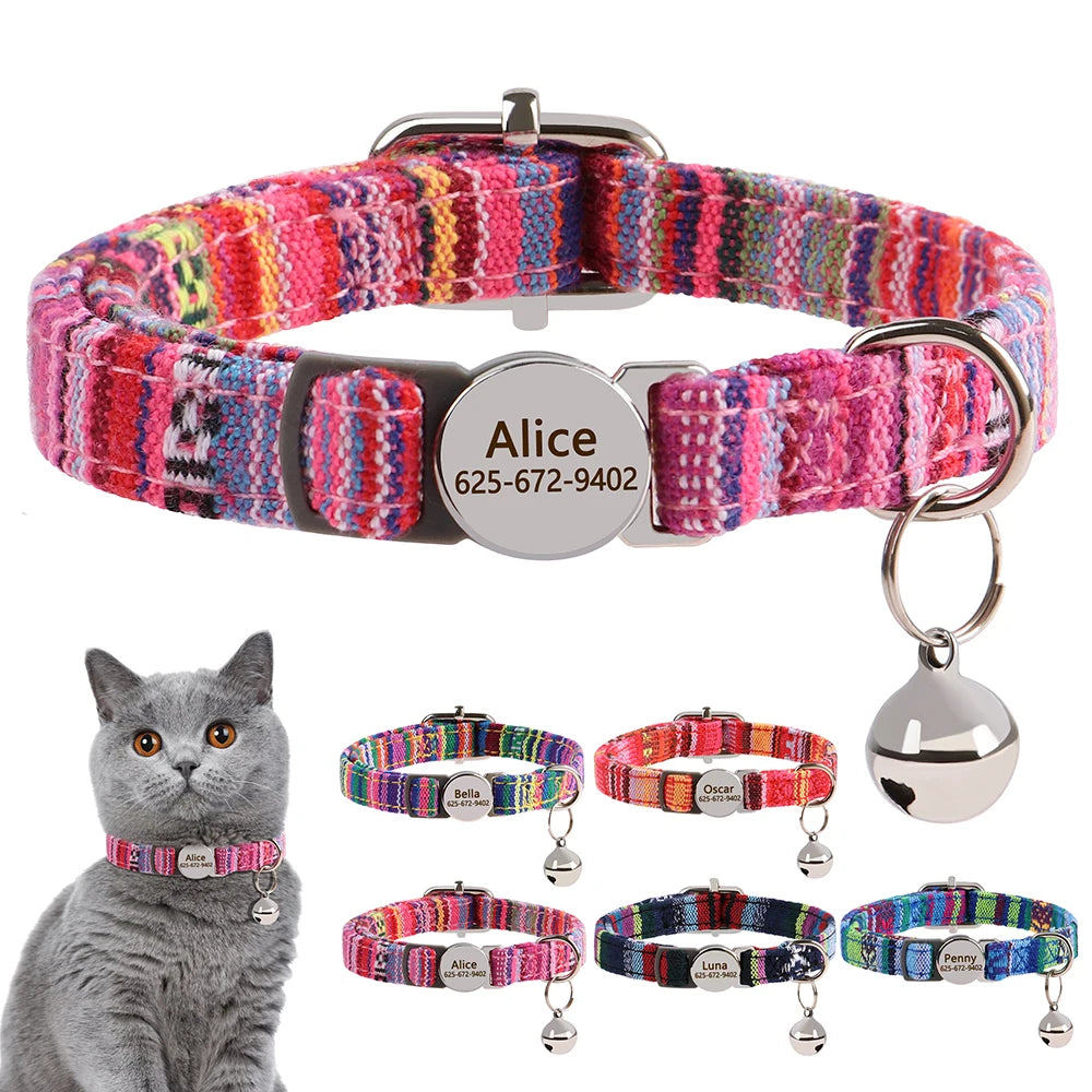 Personalized Nylon Cat Collar