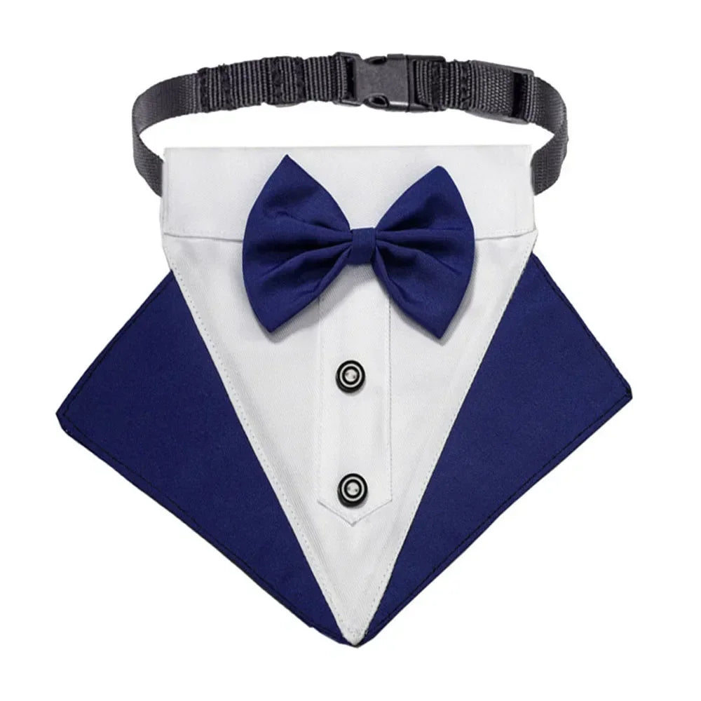 Dog Formal Bandana Tuxedo Scarf with Bow Tie