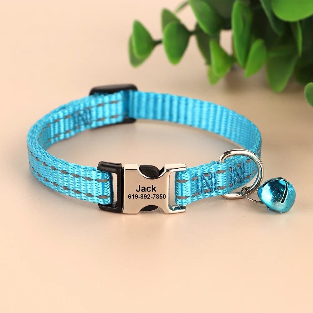 Custom Cat Collar Nylon Puppy Kitten Collars