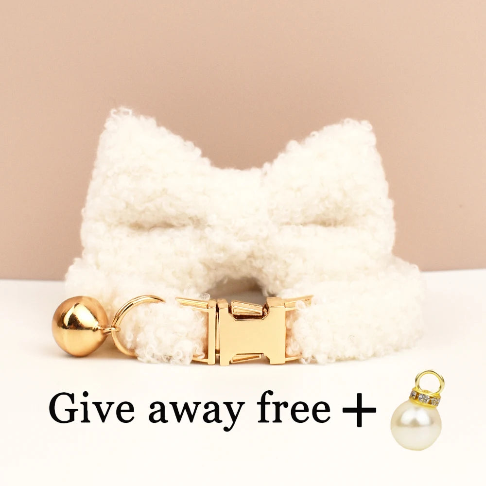 Teddy fur cat collar
