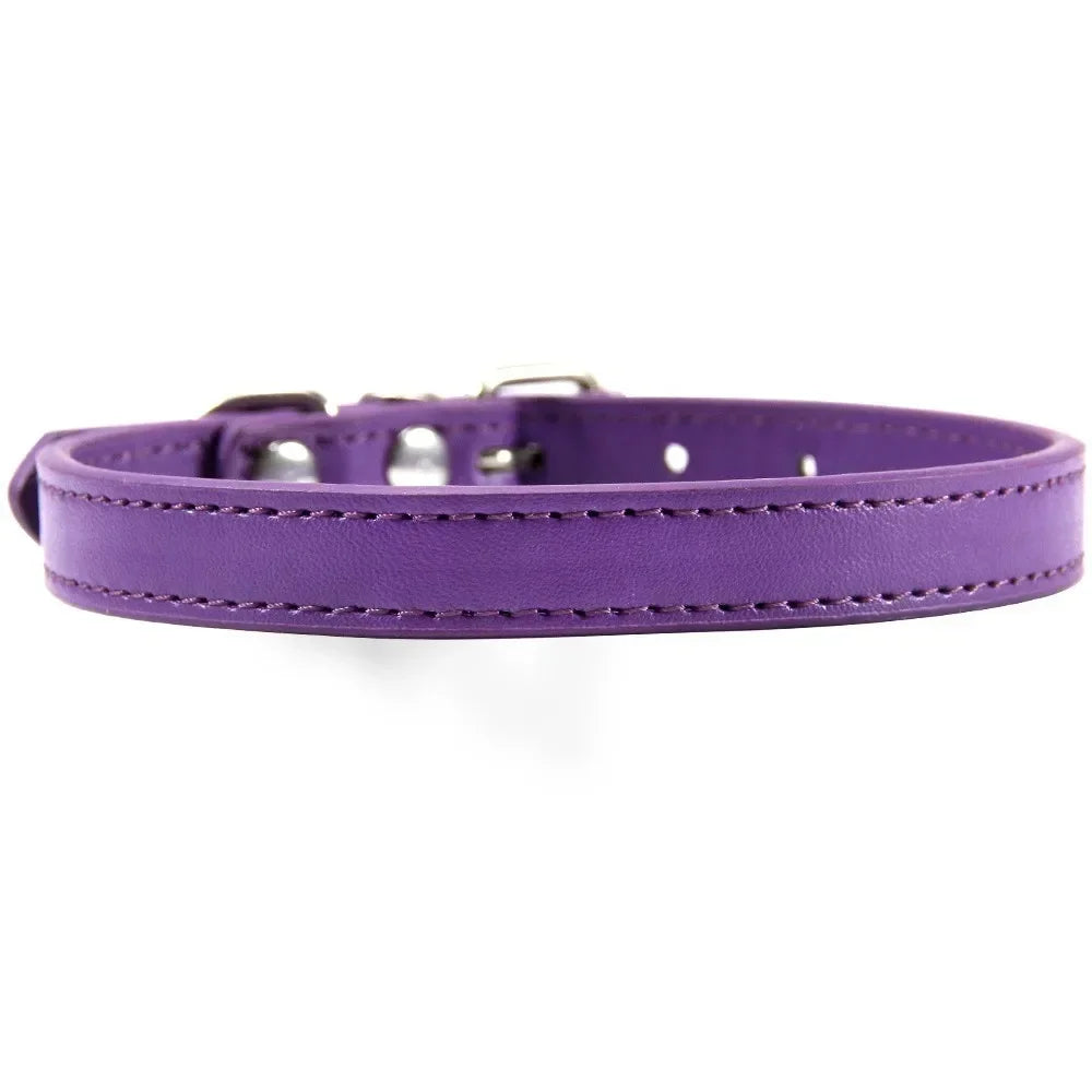 Colorful Leather Puppy Cat Collar