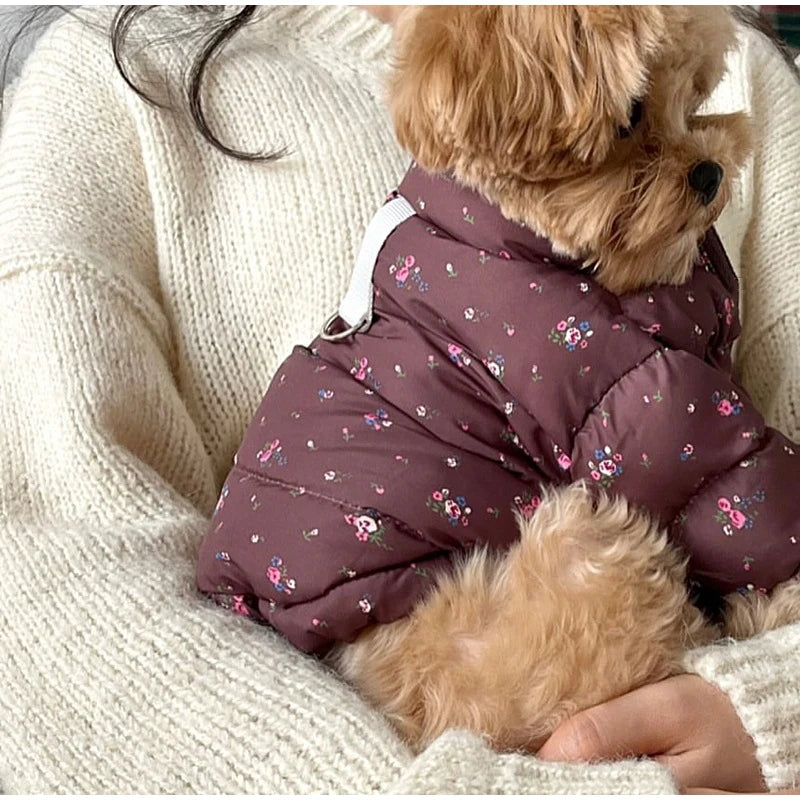 Pet Dog Thick Flower Down Jacket