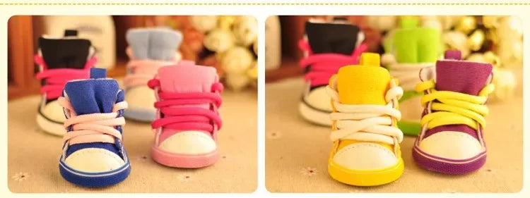 4pcs\lot Autumn Winter Outdoor warm Pet Dog Denim Shoes