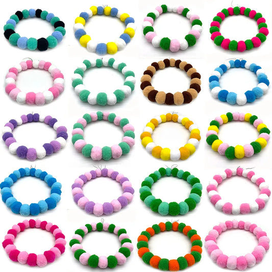 30pcs  Tie Rainbow Flower Hair Ball
