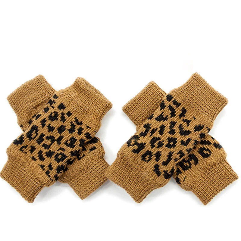 4Pc/Set Pet Dog Cat Winter Knitted Leg Warmers