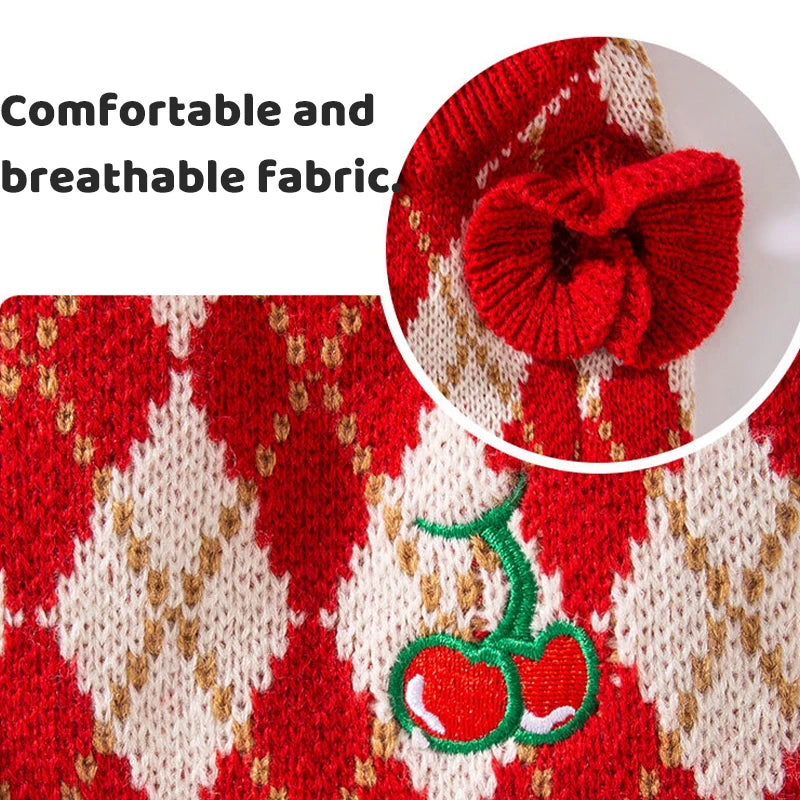 Dog Winter Clothes Cherry Dog Sweater