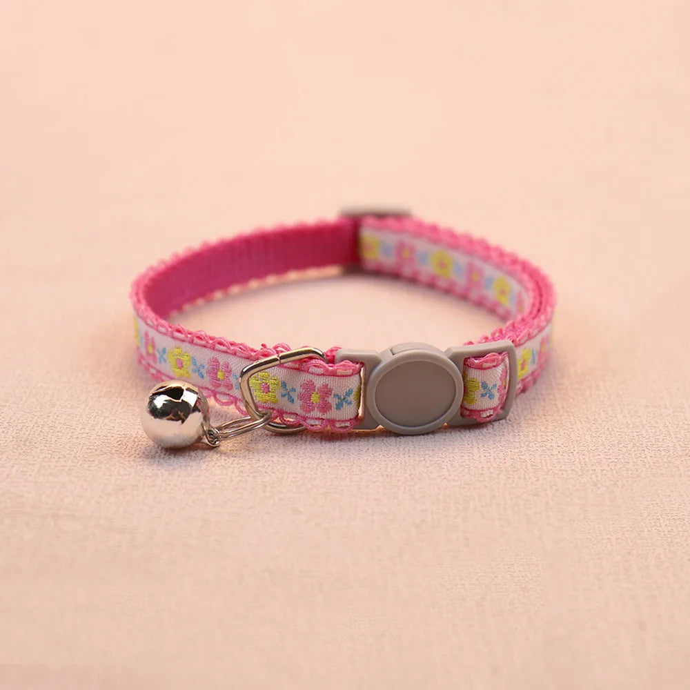 Hand Knitting Flower Collar With Bell
