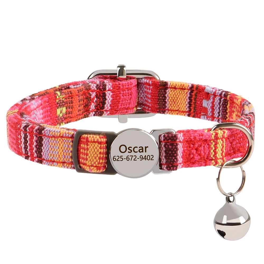 Personalized Nylon Cat Collar