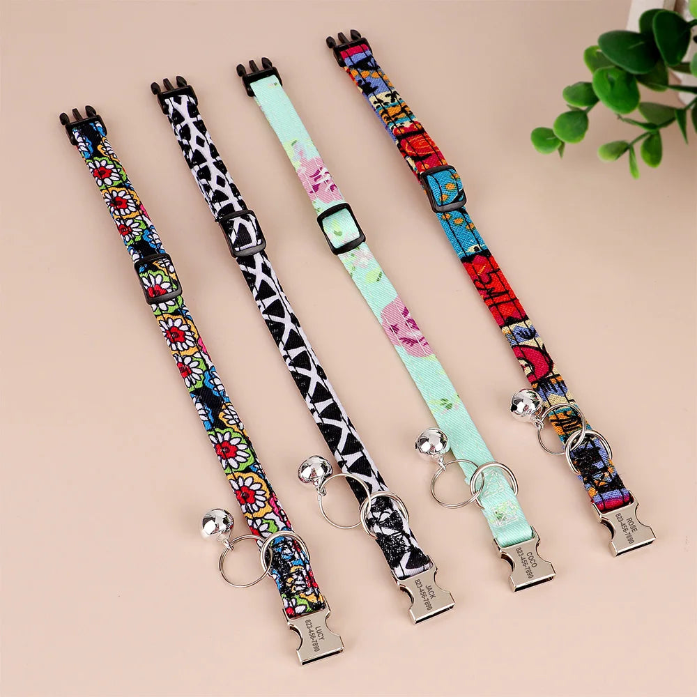 Custom Cat Collar Nylon Puppy Kitten Collars