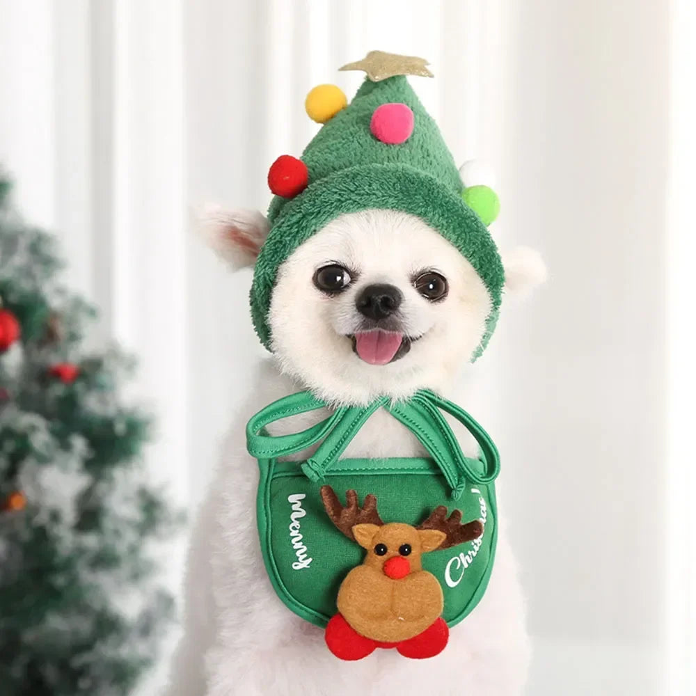Christmas Puppy Dog Cat Costume Hat