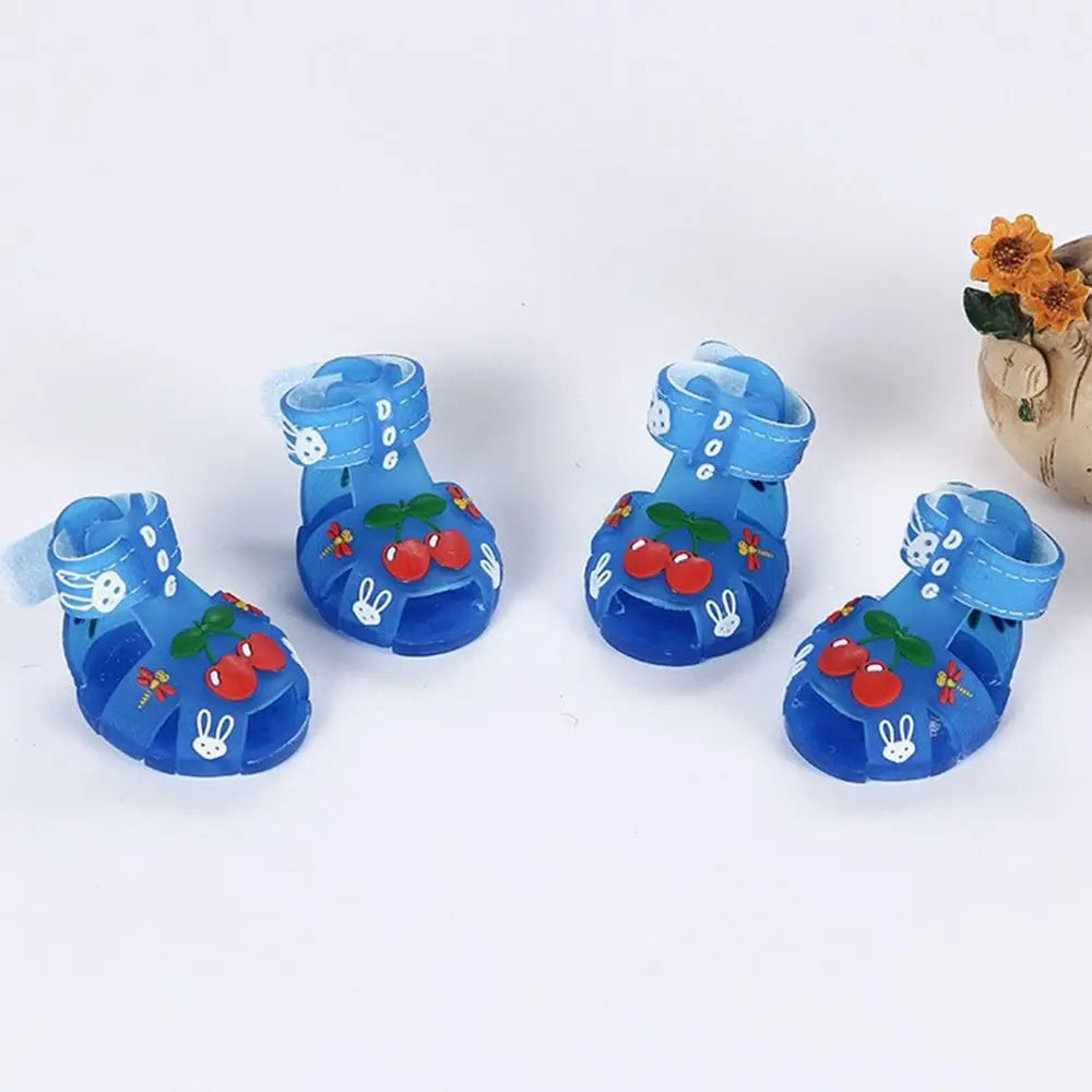 4Pcs/Set Cartoon Dog Summer Jelly Sandals