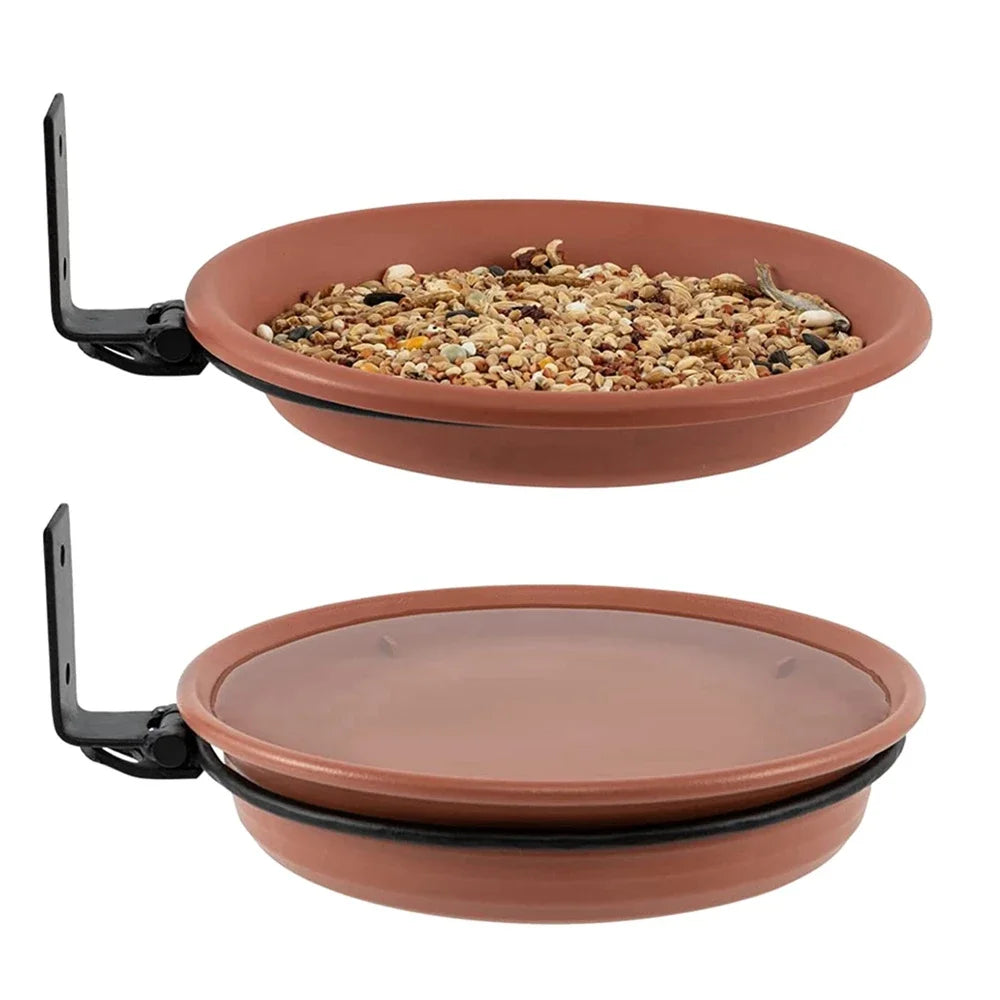 Tree Mounted Bird Feeder Birds Bath Bowl