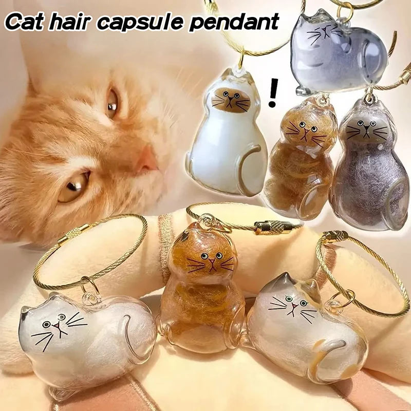 Cat Hair Storage Keychain Bottle