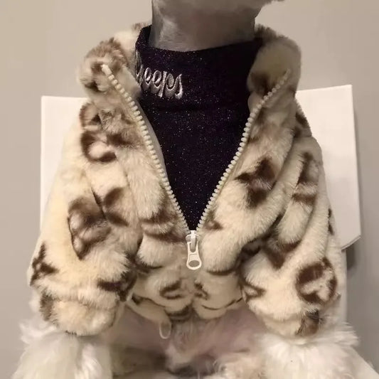Smoked fur coat to keep warm