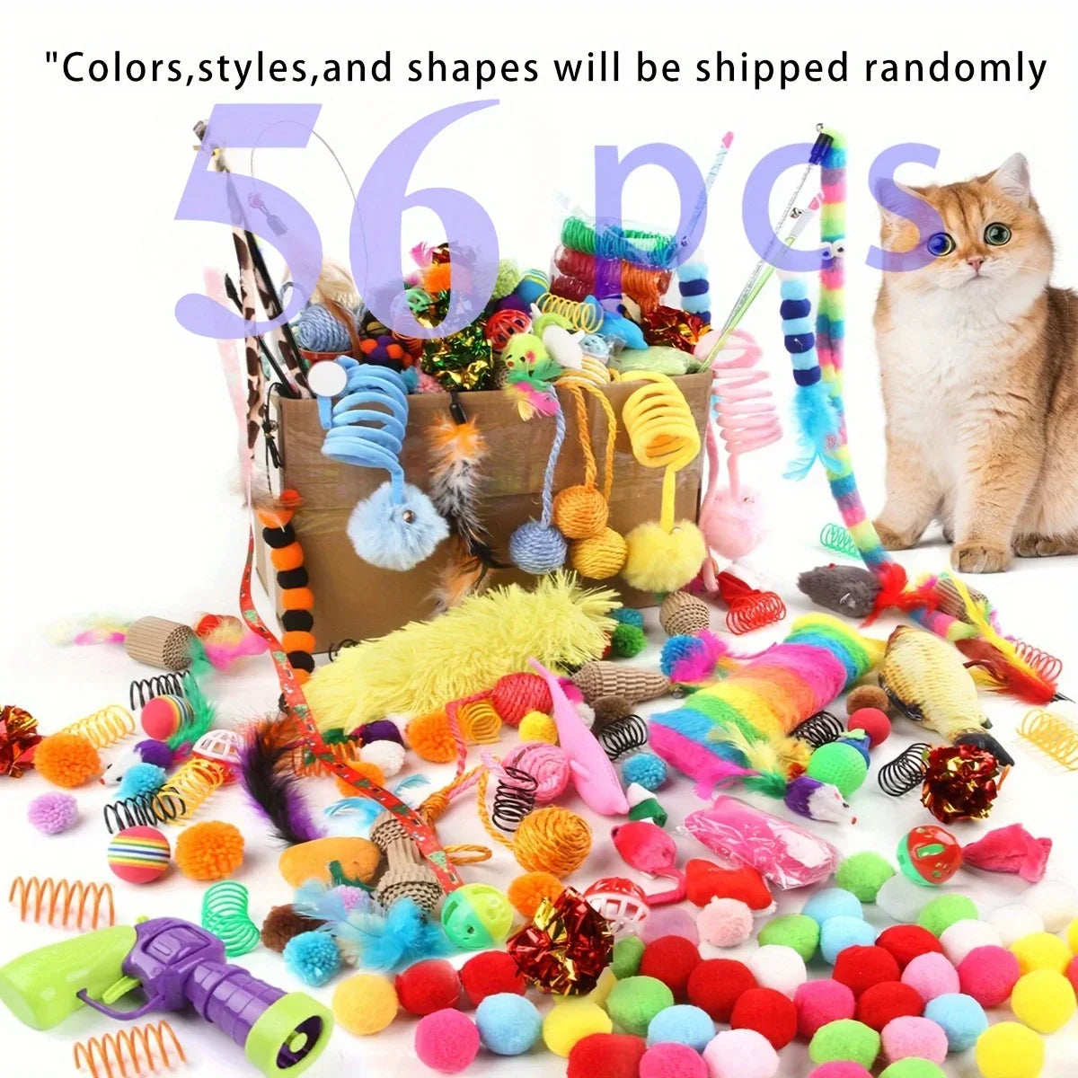 56pcs/28pcs/14pcs Cat Toys
