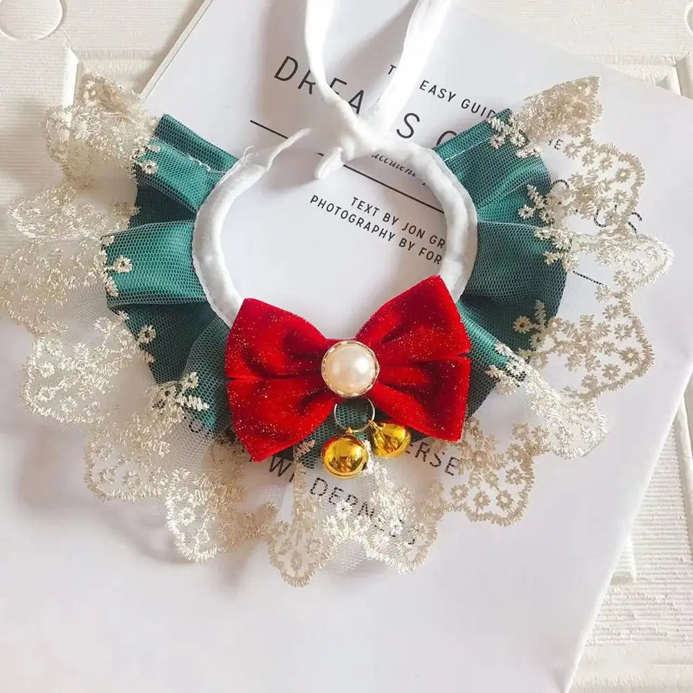 Organza Lace Bowknot Cat Collar