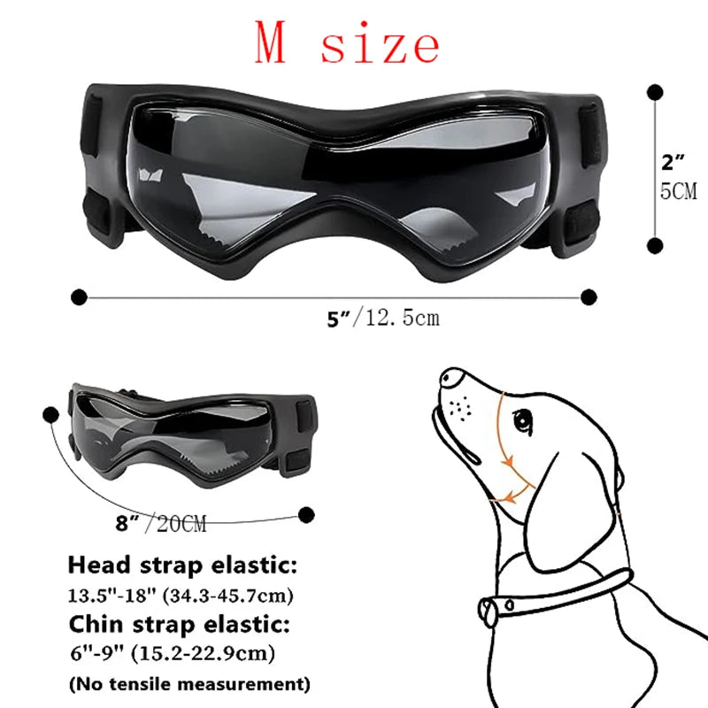 Dog Sunglasses Soft Adjustable UV Protection Pet Goggles