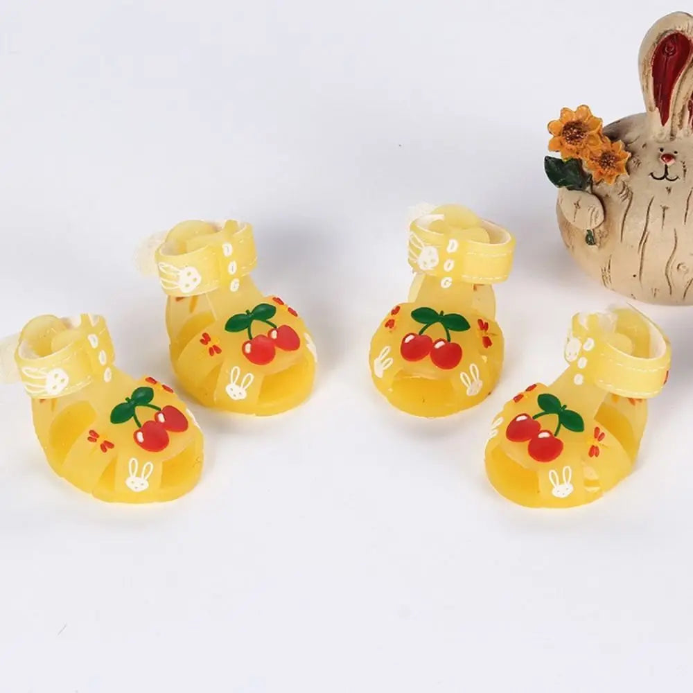 4Pcs/Set Cartoon Dog Summer Jelly Sandals