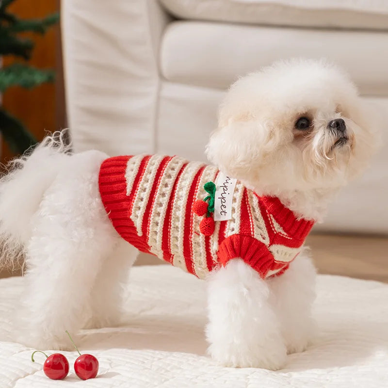 Dog Winter Clothes Cherry Dog Sweater