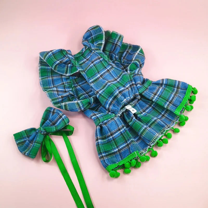 Pet Christmas Plaid Dress