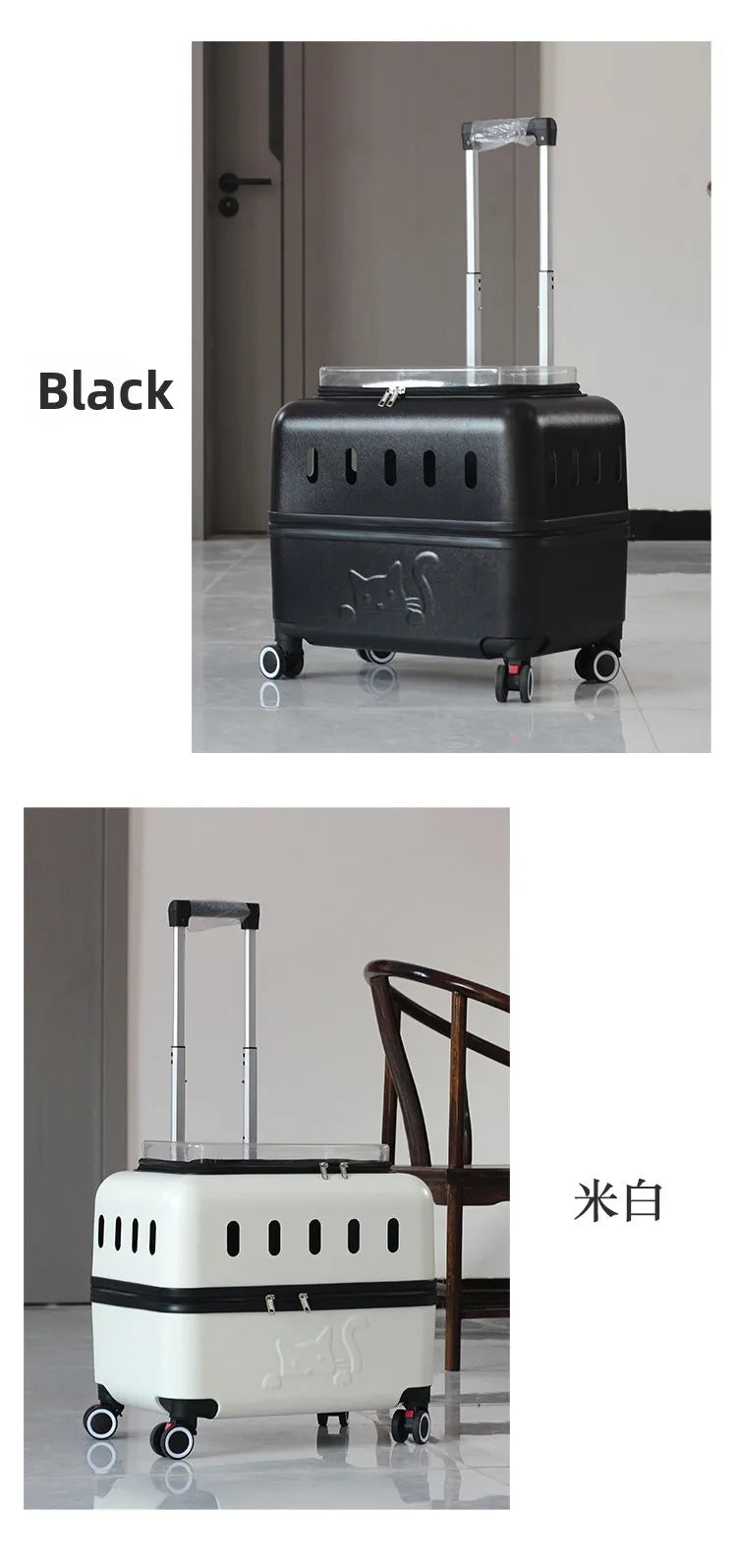 Large Pet Travel Carrier Rolling