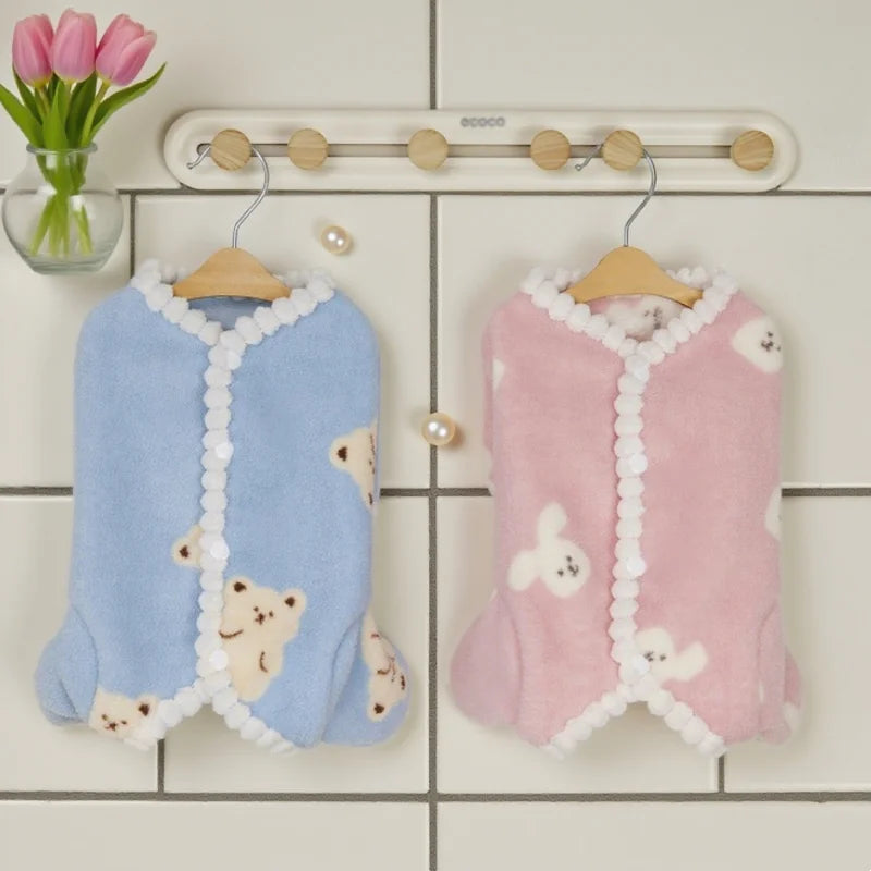 Bear Print Dog Jumpsuits