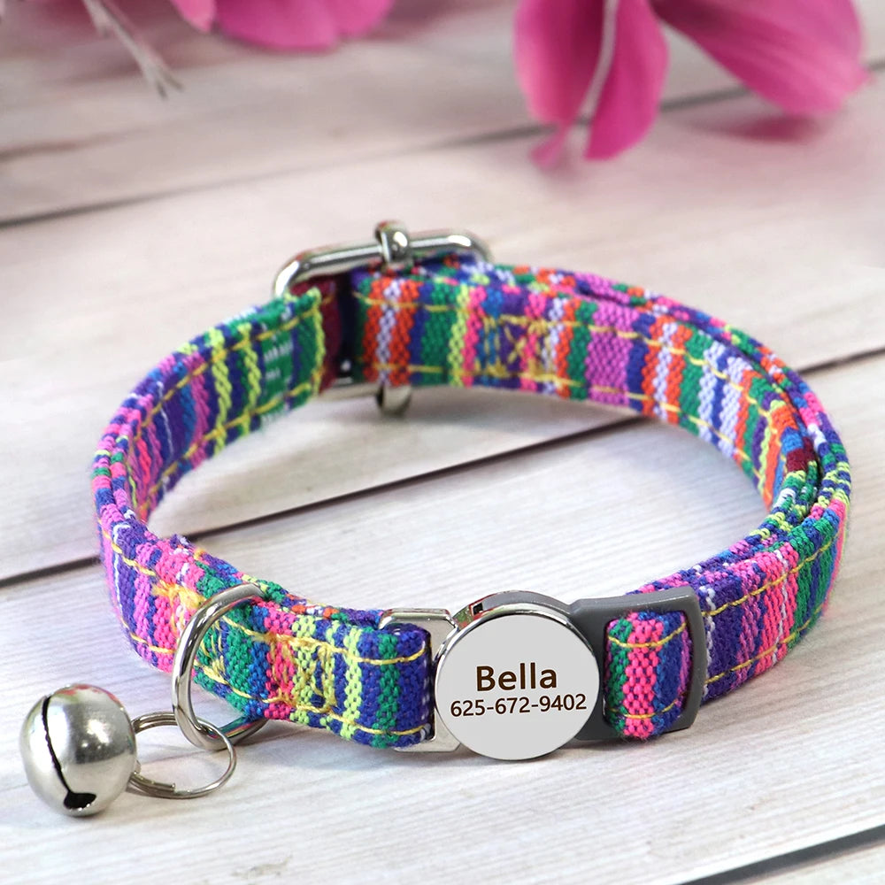 Personalized Nylon Cat Collar