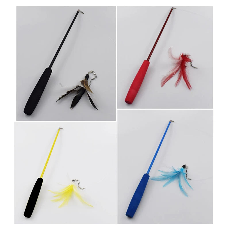 Cat Teaser Wands Three-section Telescopic Wand