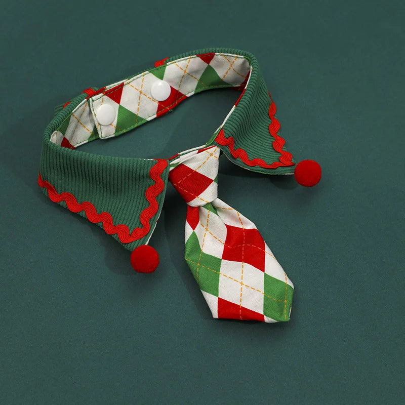 Pet Christmas Collar Tie Bib