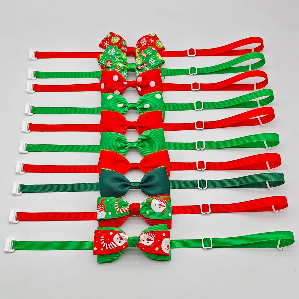 10pcs Pet Christmas Bow Tie