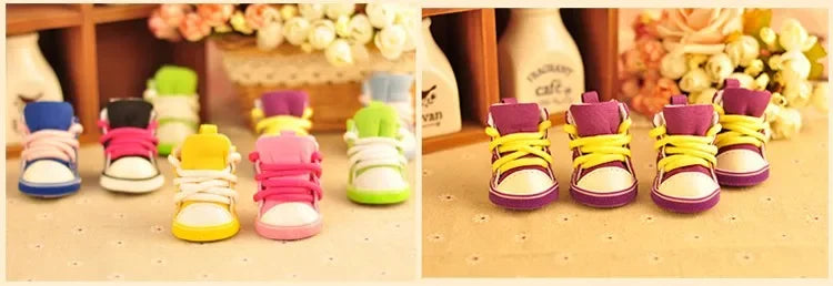 4pcs\lot Autumn Winter Outdoor warm Pet Dog Denim Shoes