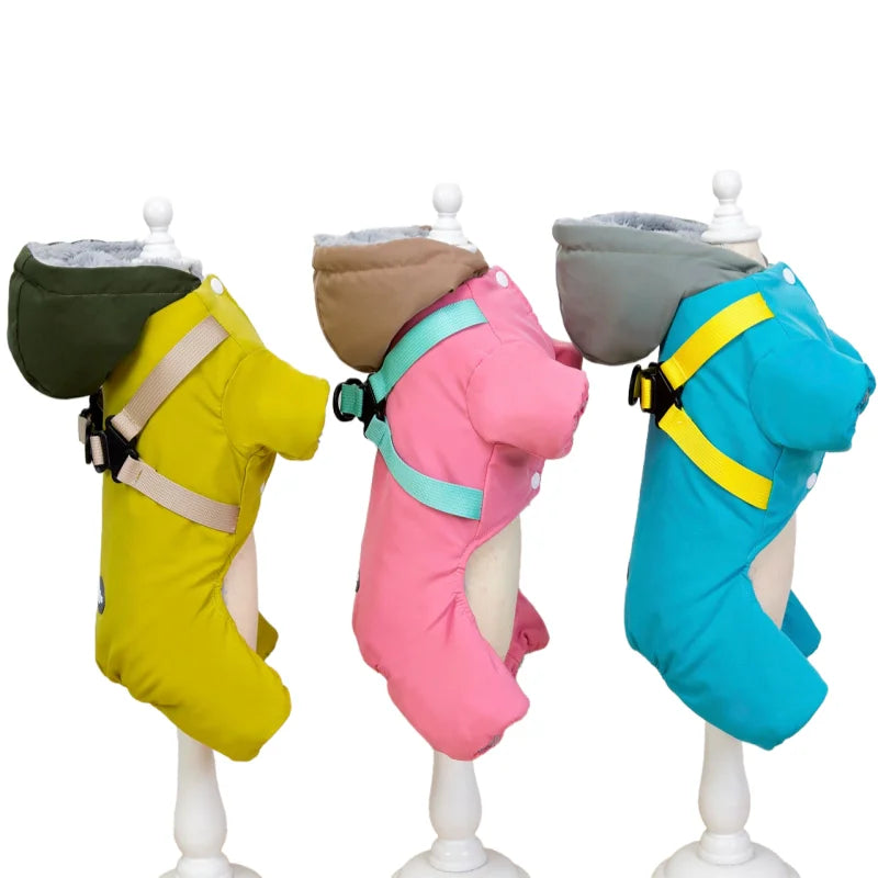 Pet Dog Jumpsuit Jacket With Harness