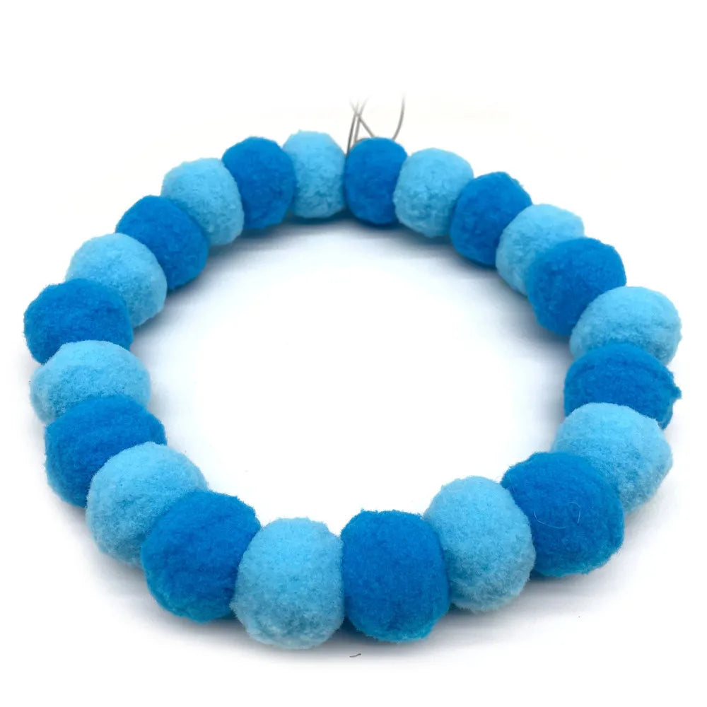 30pcs  Tie Rainbow Flower Hair Ball