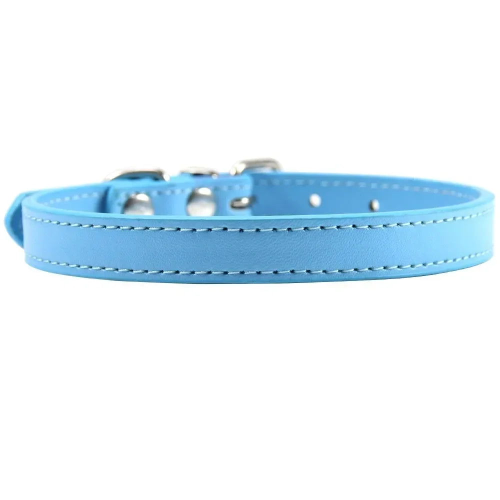 Colorful Leather Puppy Cat Collar