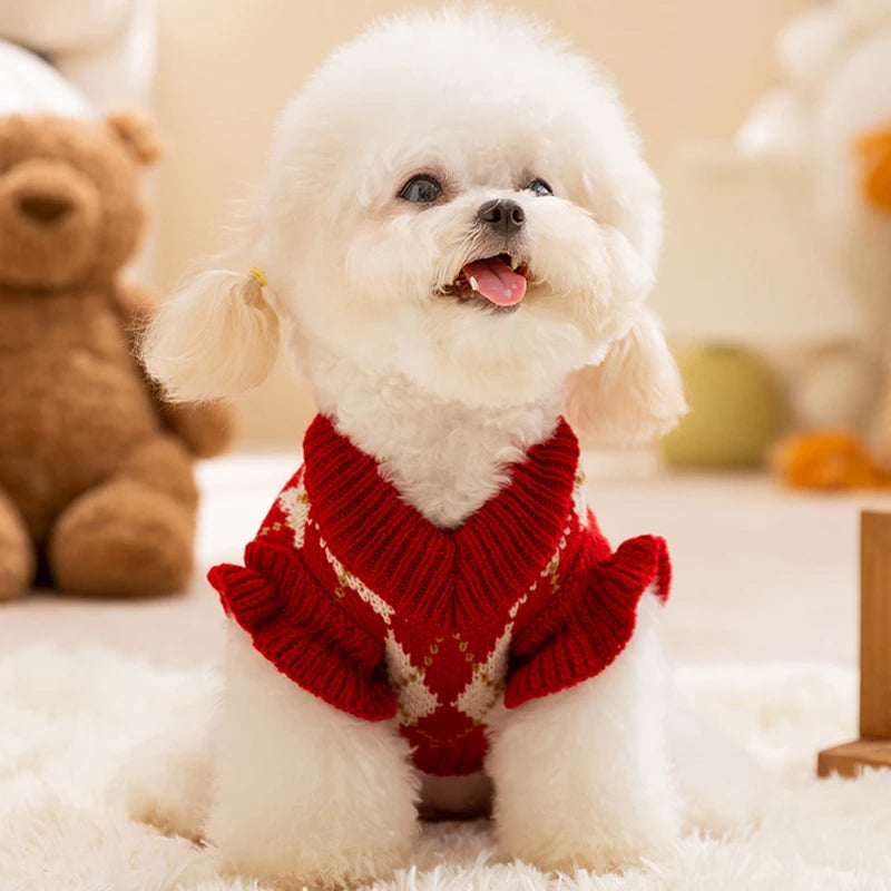 Dog Winter Clothes Cherry Dog Sweater
