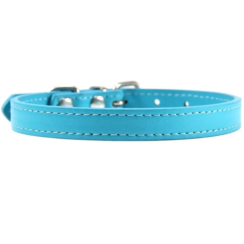 Colorful Leather Puppy Cat Collar
