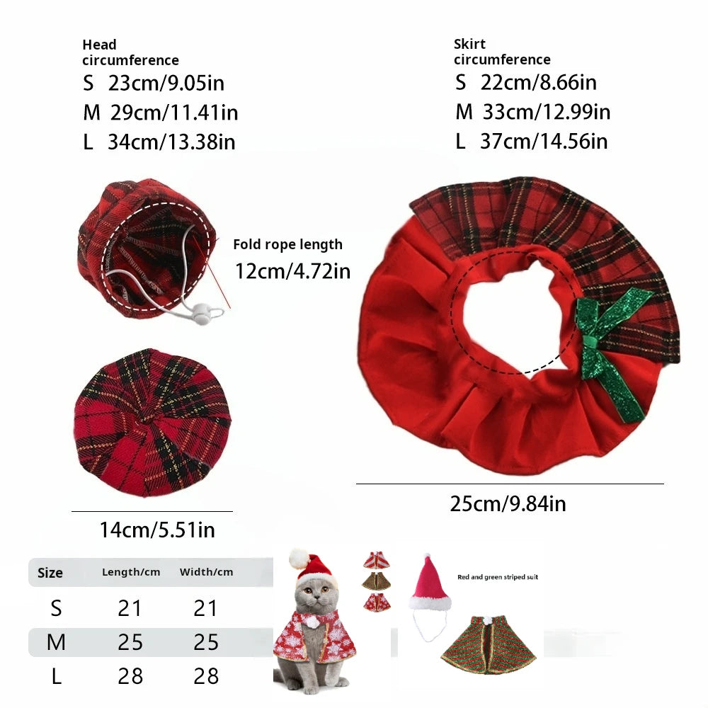 Christmas Cat Collars Hat