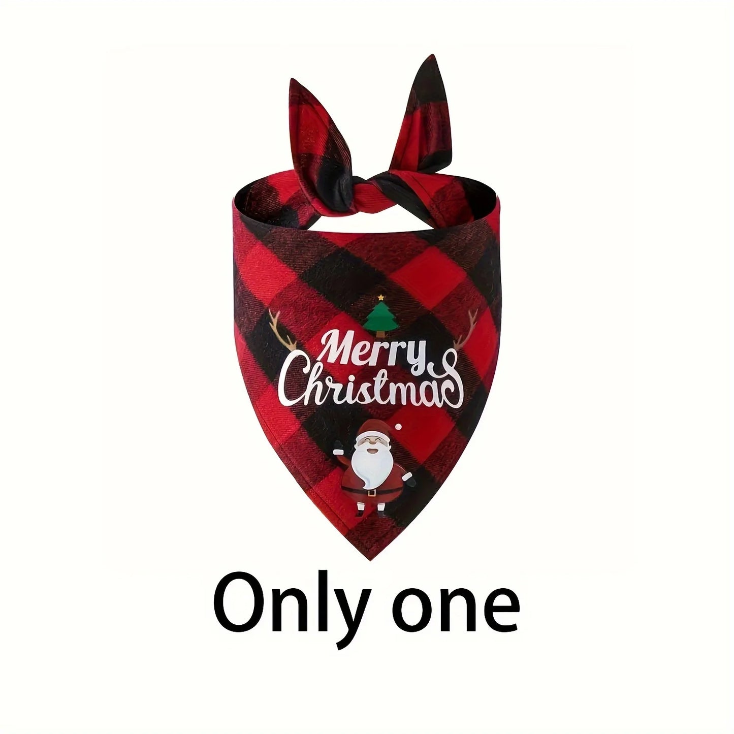 Christmas Dog Bandana with Santa & Snowman Design