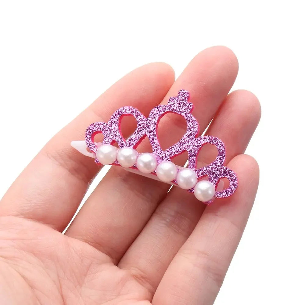 Small Dogs Faux Pearl Crown Shape Bows