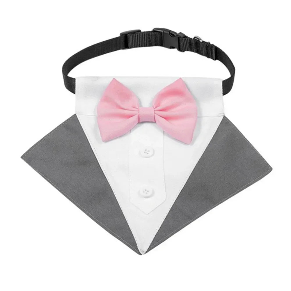 Dog Formal Bandana Tuxedo Scarf with Bow Tie