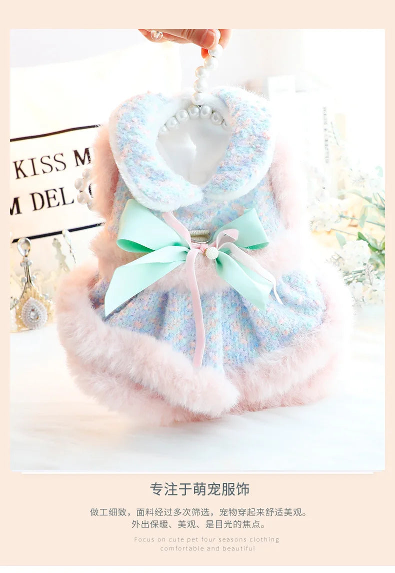 Autumn Winter Dog Cat Princess Dress