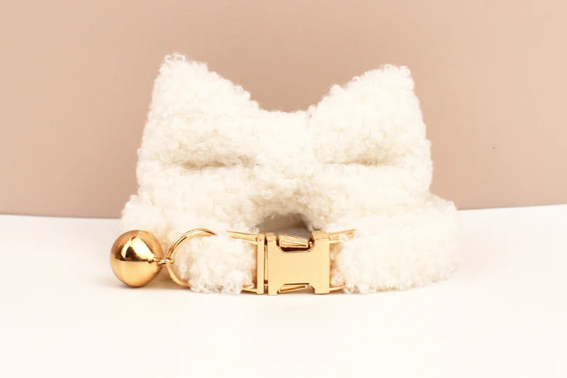Teddy fur cat collar