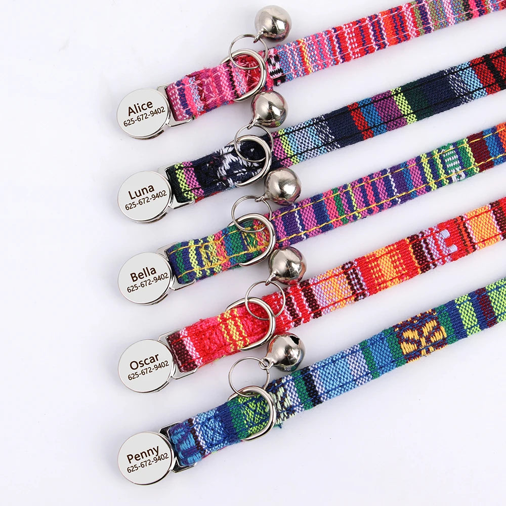 Personalized Nylon Cat Collar