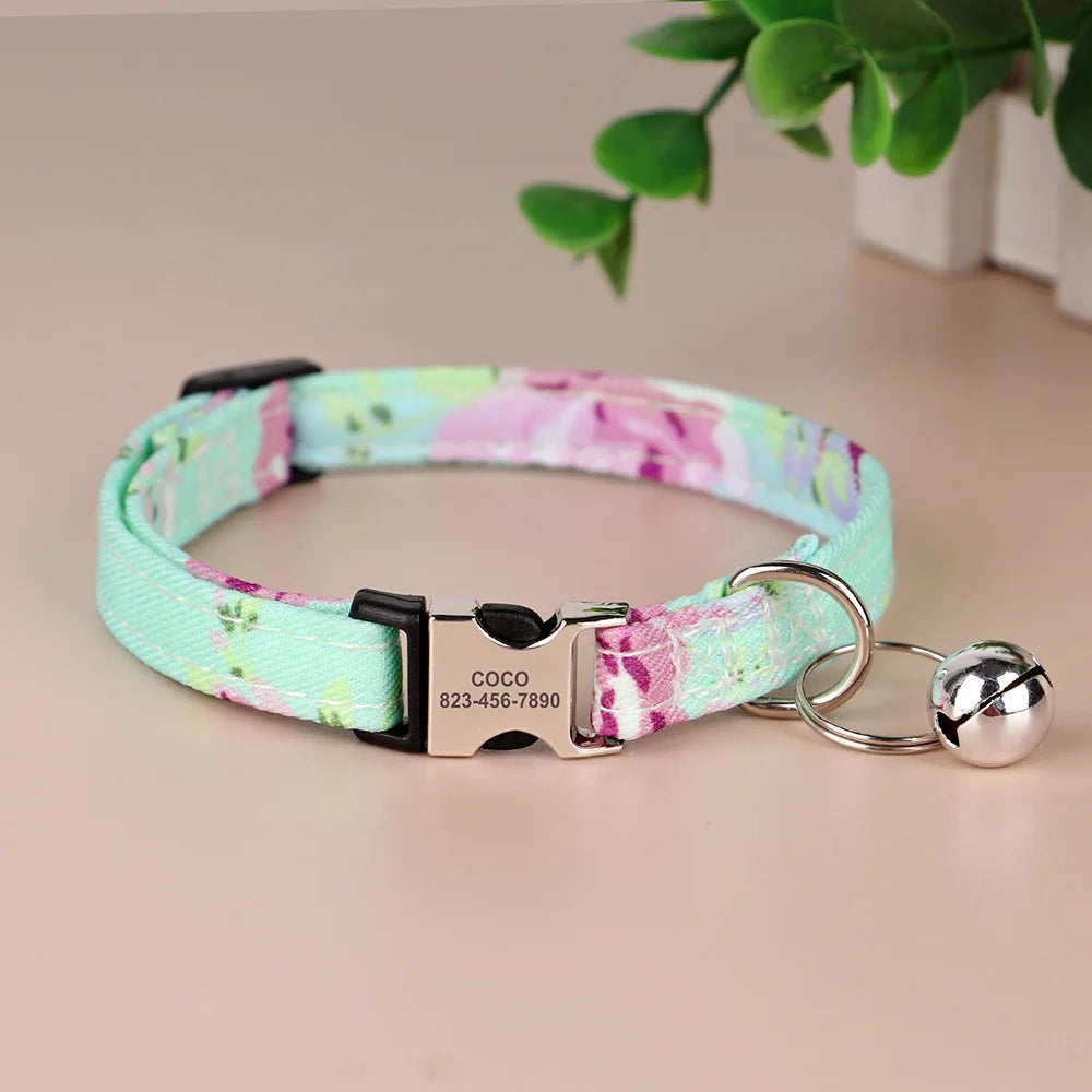 Custom Cat Collar Nylon Puppy Kitten Collars