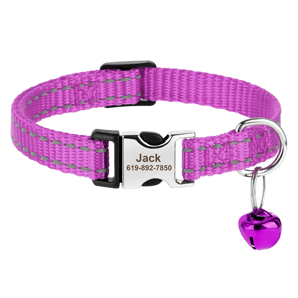Custom Cat Collar Nylon Puppy Kitten Collars