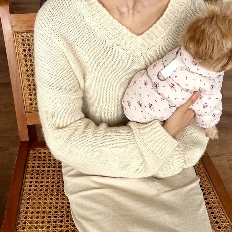 Pet Dog Thick Flower Down Jacket