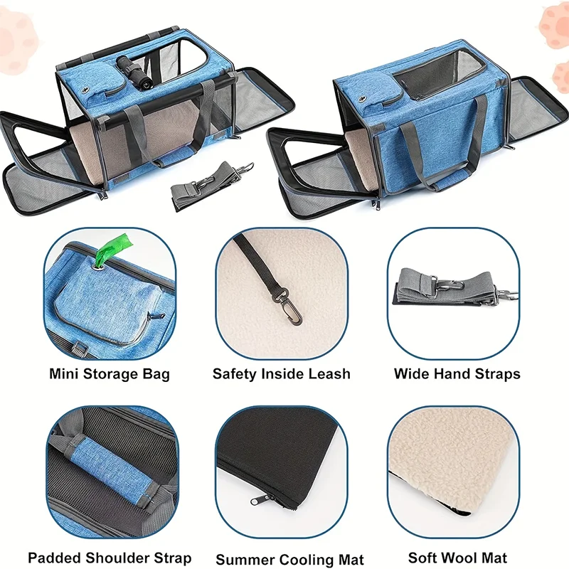 1pc Large Cat Portable Dog Carrier