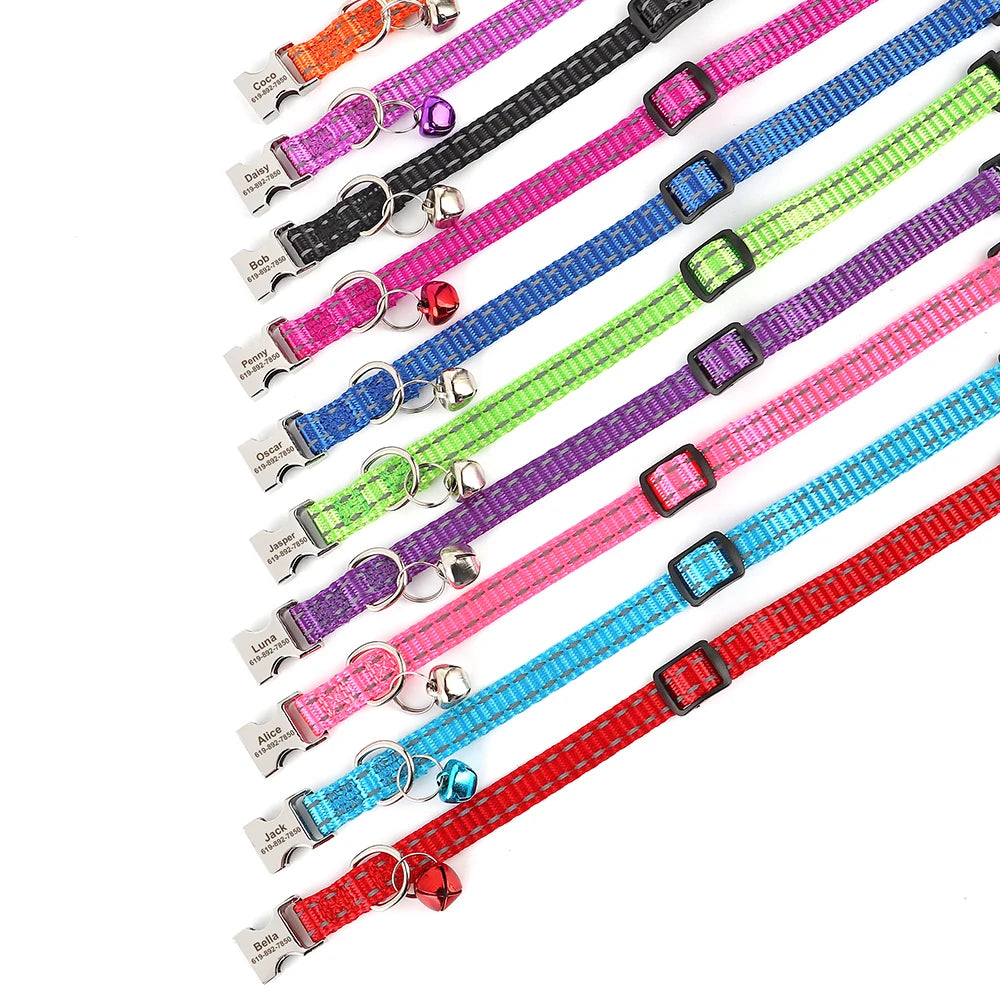 Custom Cat Collar Nylon Puppy Kitten Collars