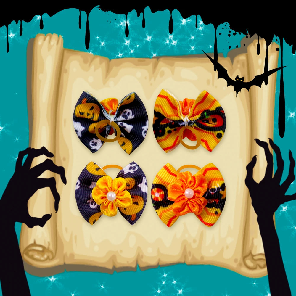 10/20/30PCS Halloween Pet Dog Bows