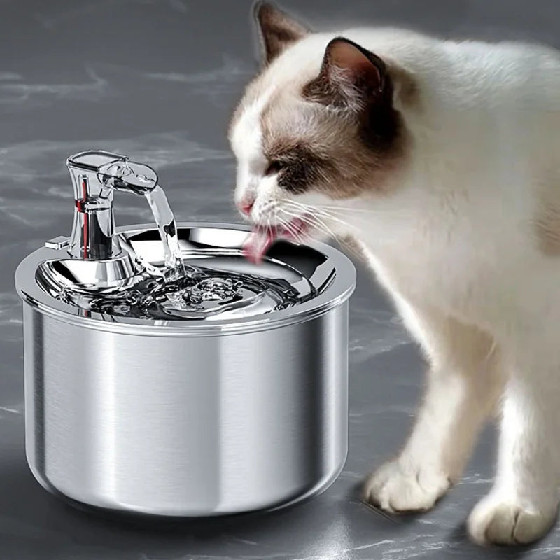2L fully stainless steel pet water dispenser with optional sensor  and heater